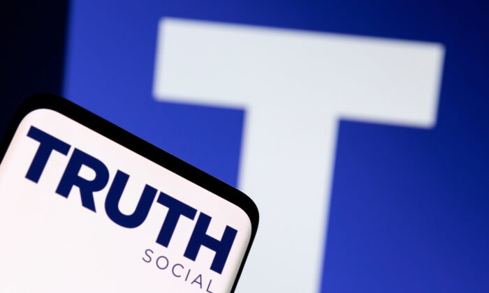 The Truth social network logo is seen displayed in this picture illustration taken on Feb. 21, 2022. (Dado Ruvic/Illustration/Reuters)