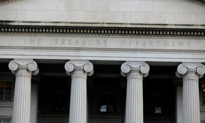 The Department of the Treasury in Washington on Aug. 30, 2020. (Andrew Kelly/Reuters)