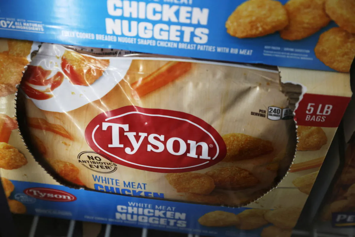 Tyson Chicken Nuggets, owned by Tyson Foods, are seen for sale in Queens, N.Y., on Nov. 16, 2021. (Andrew Kelly/Reuters)