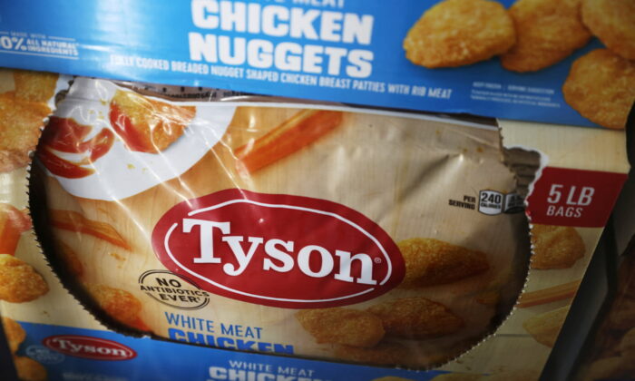 Tyson Chicken Nuggets, owned by Tyson Foods, are seen for sale in Queens, New York, on Nov. 16, 2021. (Andrew Kelly/Reuters)