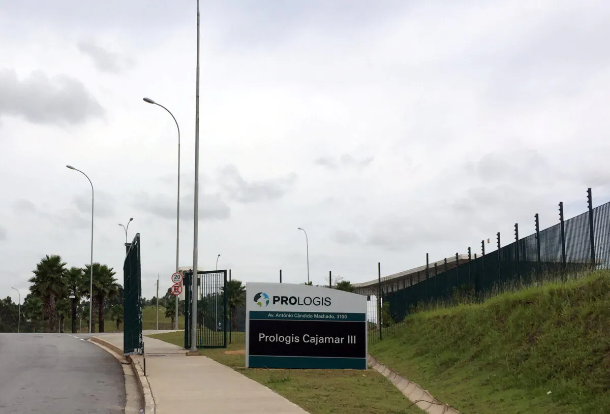 A general view of the main entrance of Prologis logistics complex which Amazon.com Inc is planning to rent in Cajamar, Brazil on Feb. 2, 2018. (Gabriela Mello/Reuters)