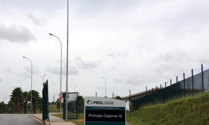 A general view of the main entrance of Prologis logistics complex which Amazon.com Inc is planning to rent in Cajamar, Brazil on Feb. 2, 2018. (Gabriela Mello/Reuters)
