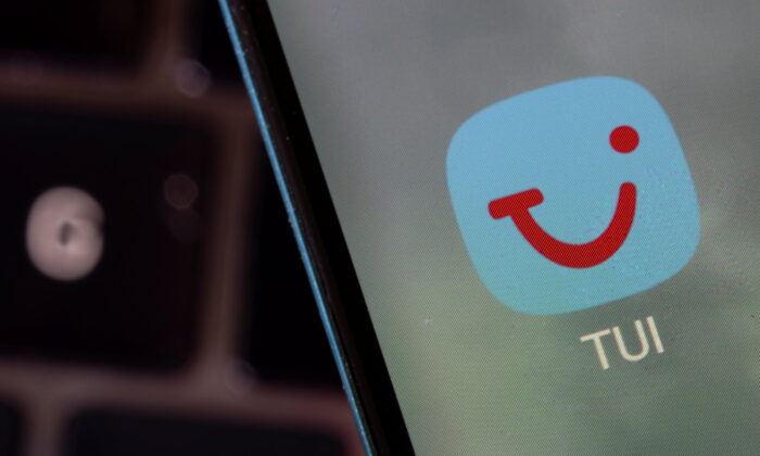The Tui app is seen on a smartphone in this illustration taken on Feb. 27, 2022. (Dado Ruvic/Reuters)