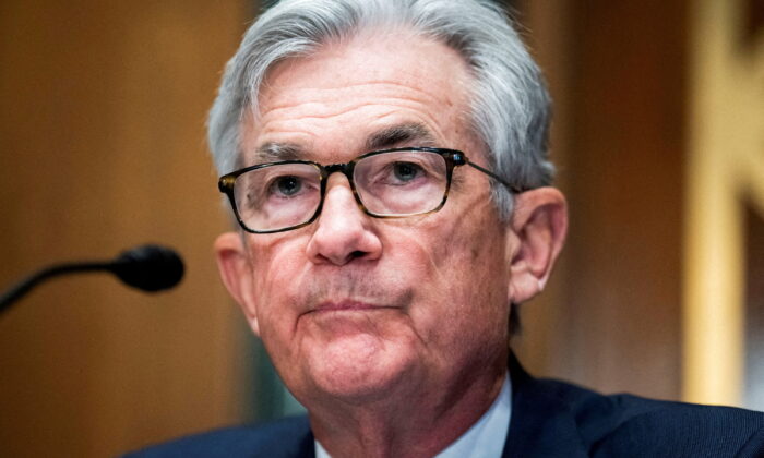 Federal Reserve Chair Jerome Powell testifies before the Senate Banking Committee in Washington, on March 3, 2022. (Tom Williams/Pool via Reuters)