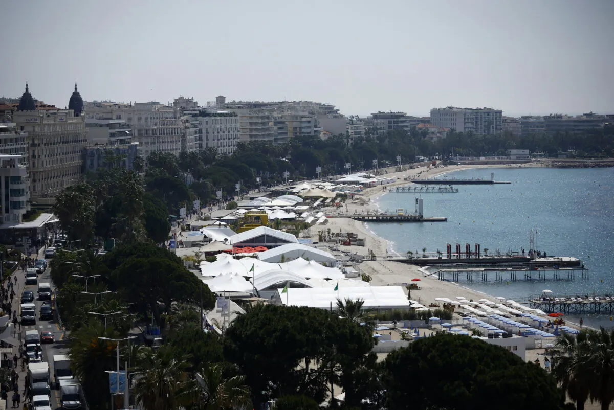 A general view shows the Croisette on the eve of the opening ceremony of the 75th Cannes Film Festival, in Cannes, France, on May 16, 2022. (Stephane Mahe/Reuters)