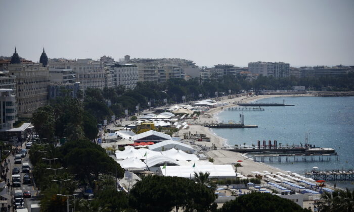 A general view shows the Croisette on the eve of the opening ceremony of the 75th Cannes Film Festival, in Cannes, France, on May 16, 2022. (Stephane Mahe/Reuters)