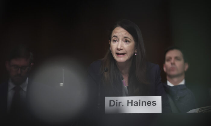 Avril Haines, director of national intelligence, testifies before the Senate Armed Services committee on May 10, 2022 in Washington. (Win McNamee/Getty Images)