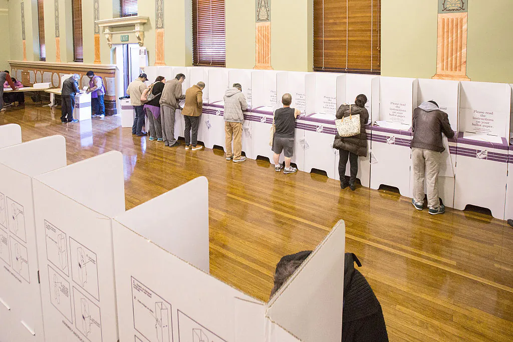 Members of the public vote in the 2016 federal election at Parramatta Town Hall in Parramatta, Australia on July 2, 2016 . (Photo by Cole Bennetts/Getty Images)