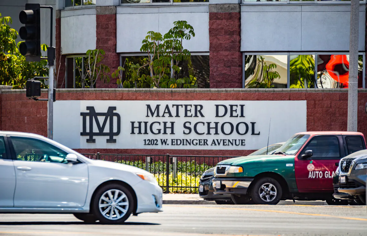Mater Dei High School in Santa Ana, Calif., on May 10, 2022. (John Fredricks/The Epoch Times)