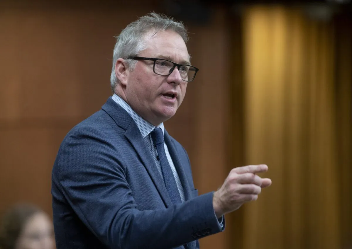 Bloc Québécois MP Martin Champoux rises in the House of Commons May 10, 2021 in Ottawa. (The Canadian Press/Adrian Wyld)