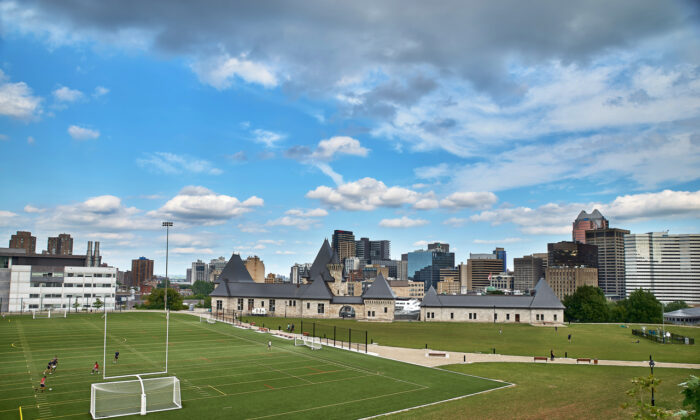 A soccer field with pumping station in Montreal, Que., on Sept. 1, 2018. (Shutterstock)
