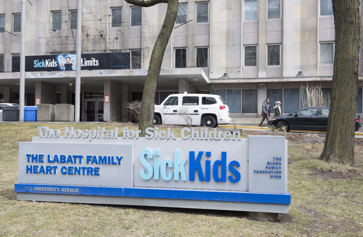 The Hospital for Sick Children in Toronto is shown on April 5, 2018. (The Canadian Press/Doug Ives)