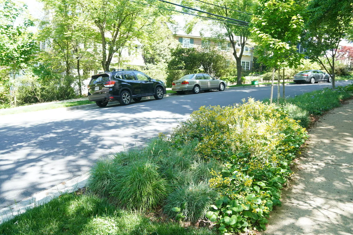 A quiet street near Justice Brett Kavanaugh's house in Chevy Chase, Md., on May 11, 2022. (Jackson Elliott/The Epoch Times)