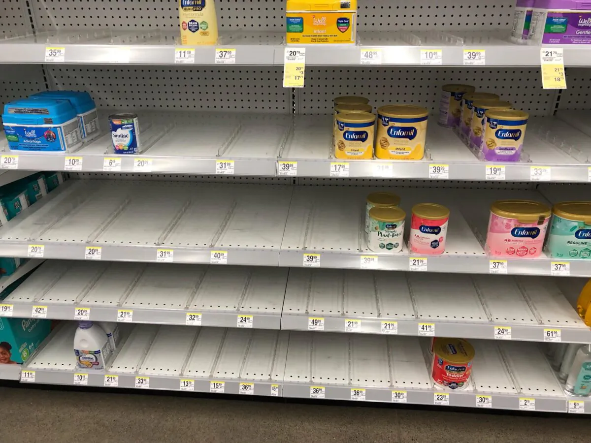 This empty shelf at a Walgreens store in Superior, Wis., is a sight that greets many parents across the country as the nationwide baby formula shortage continues. (Courtesy of Jessica Johnson)