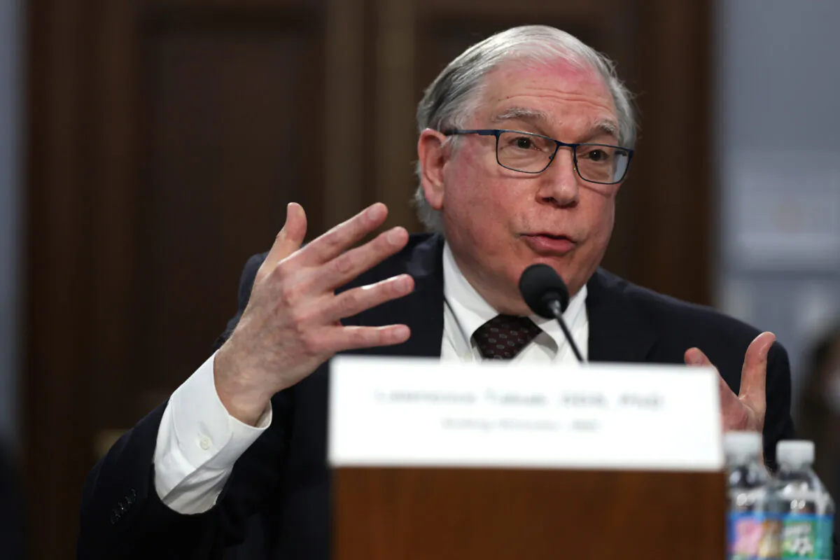 Acting Director of National Institutes of Health Lawrence Tabak testifies during a hearing before the Labor, Health and Human Services, Education, and Related Agencies of House Appropriations Committee at Rayburn House Office Building on Capitol Hill May 11, 2022. (Alex Wong/Getty Images)