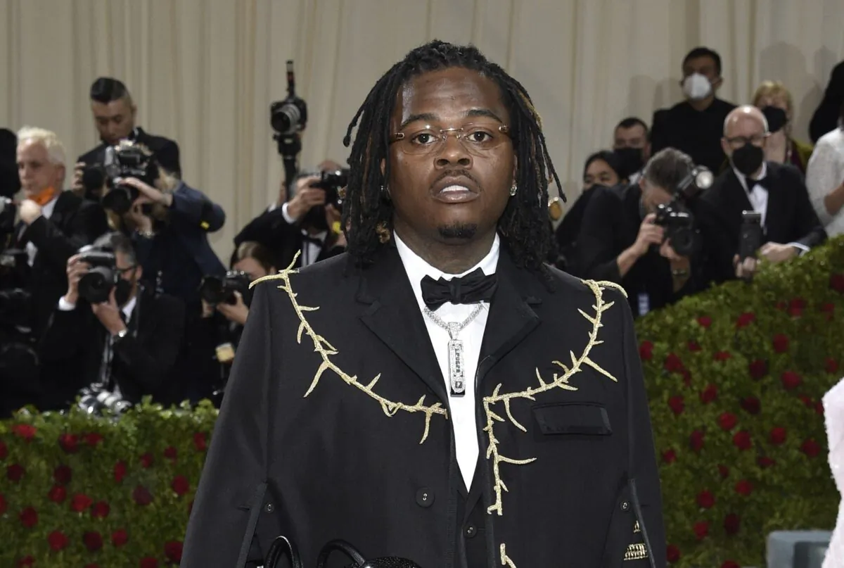 Gunna attends The Metropolitan Museum of Art's Costume Institute benefit gala celebrating the opening of the "In America: An Anthology of Fashion" exhibition in New York on May 2, 2022. (Evan Agostini/Invision/AP)