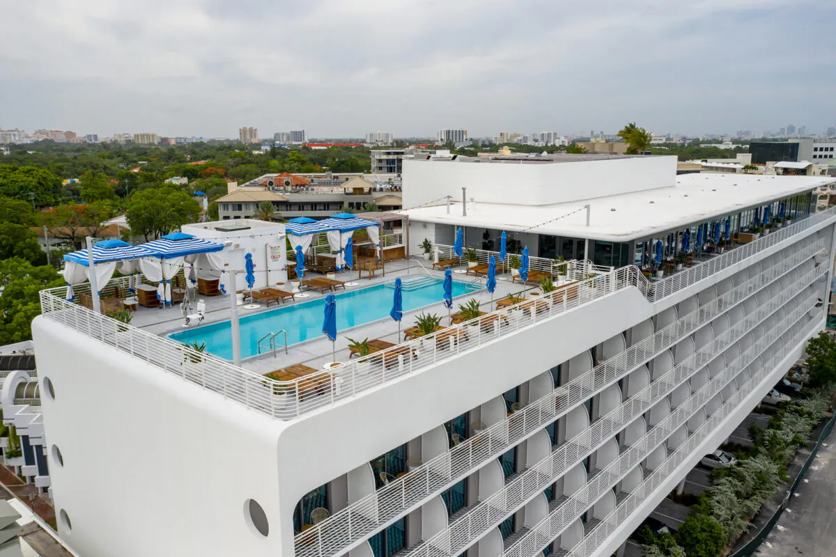 The Mr. C Coconut Grove Miami Hotel offers posh amenities like a rooftop pool and cabanas overlooking Biscayne Bay while being certified gold-level by the Florida Green Building Coalition. (Felix Mizioznikov/Dreamstime/TNS)