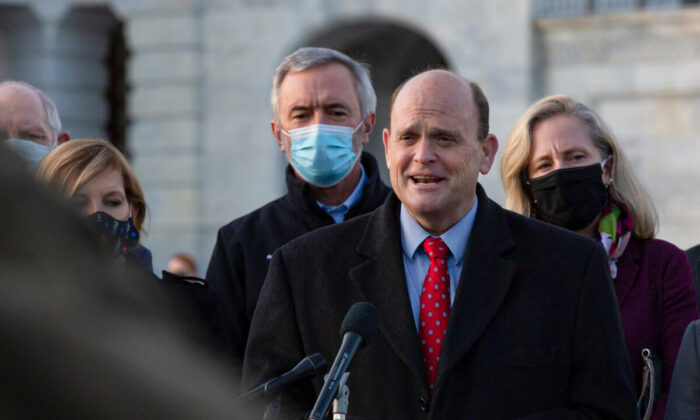 Rep. Tom Reed (R-N.Y.) speaks during a press conference outside the U.S. Capitol in Washington on Dec. 21, 2020. (Cheriss May/Getty Images)