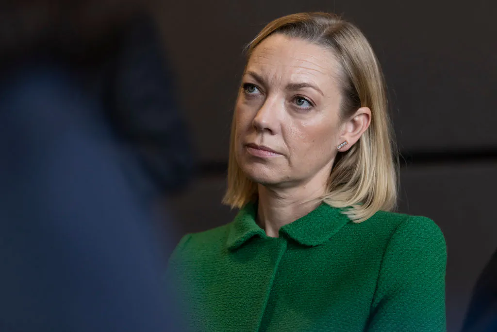 Mia Davies, Leader of the Opposition and Nationals WA, attends a luncheon at the Perth USAsia Centre in Perth, Australia on June 9, 2021. (Photo by Matt Jelonek/Getty Images)