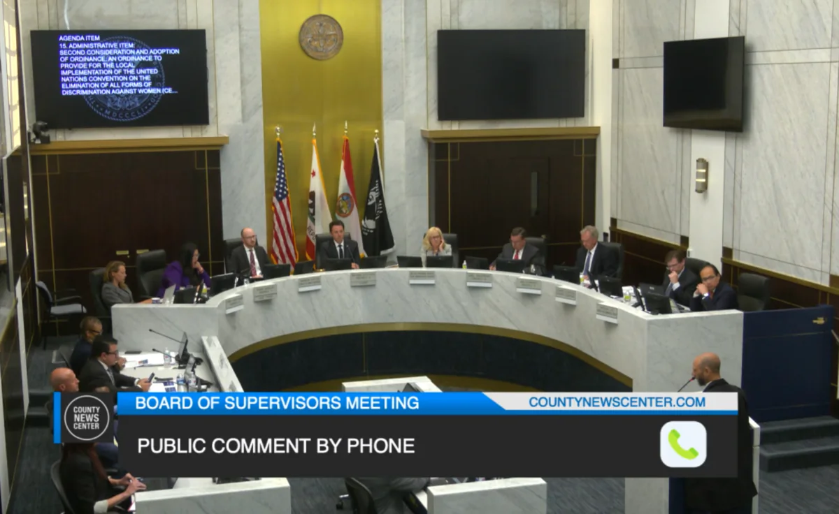 A San Diego Board of Supervisors meeting on May 10, 2022. (Screenshot via San Diego County)