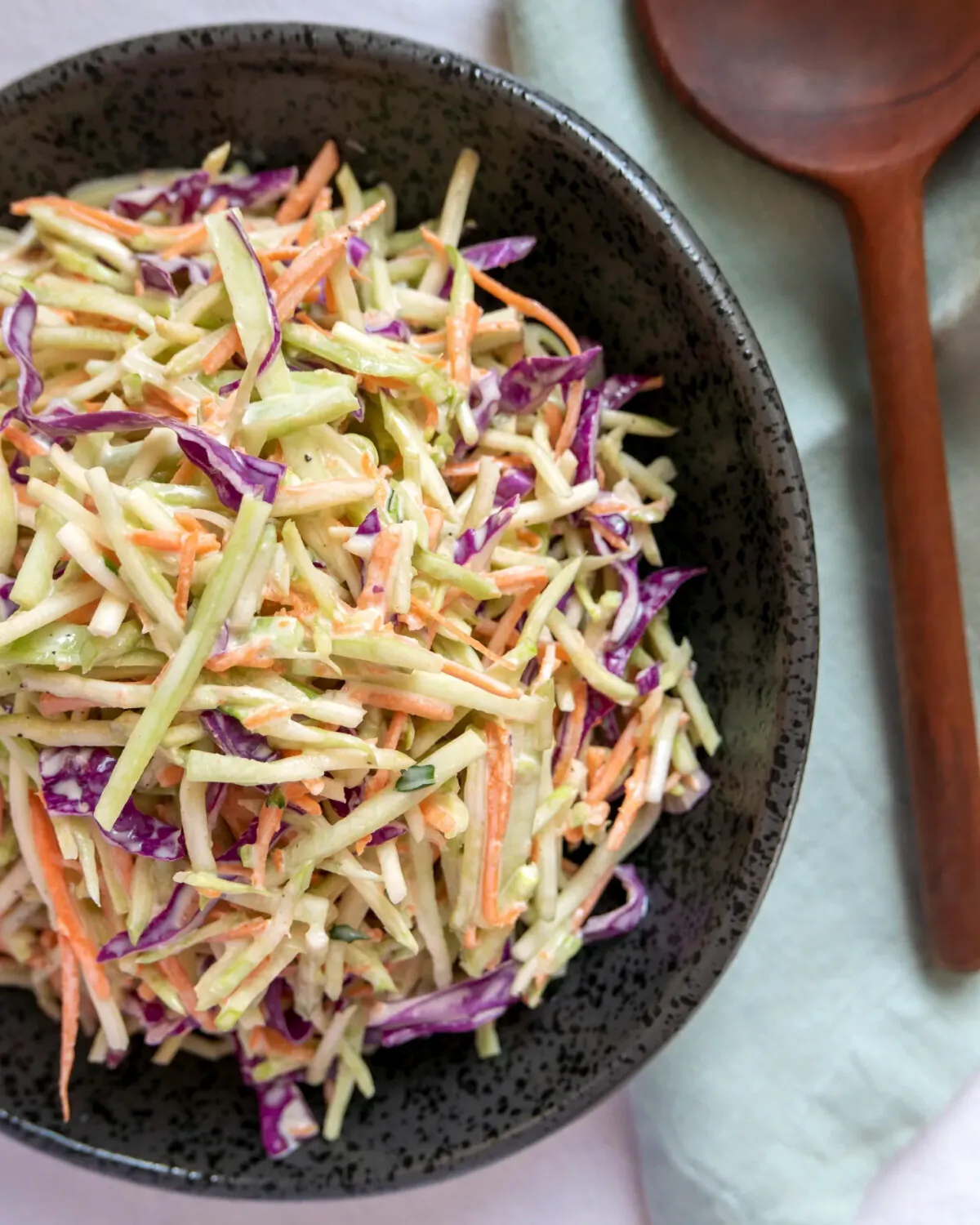 As a salad base, julienned broccoli stems and other crunchy vegetables stand up to creamy dressings like a dream and stay firm for days. (Perry Santanachote/TNS)