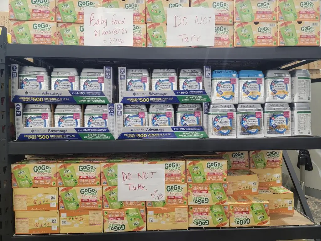 A photo of baby formula sent to the border by the Biden administration, taken by border patrol agents and sent to Rep. Kat Cammack (R-Fla.) on or around May 10, 2022. (Courtesy of Cammack)