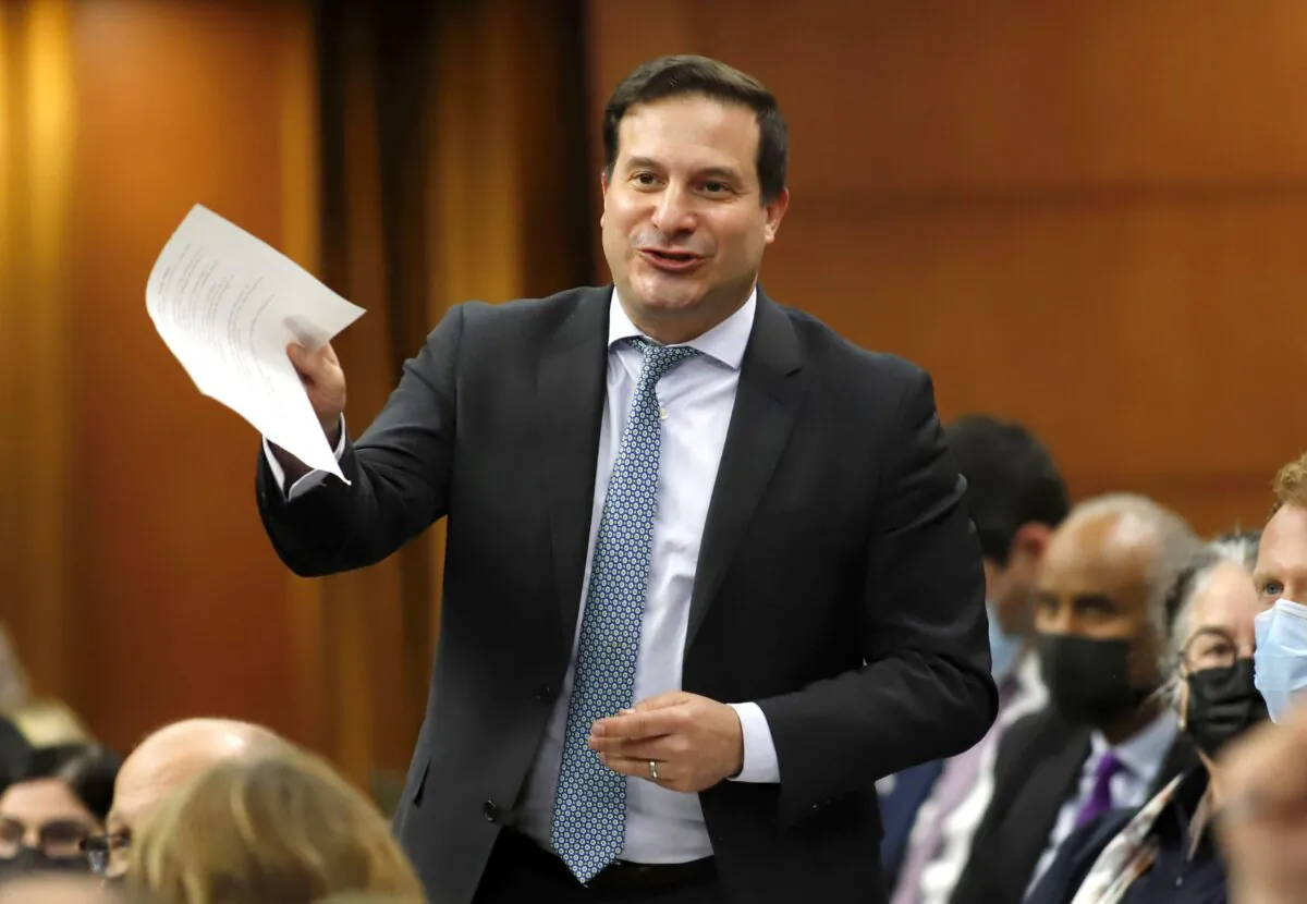 Public Safety Minister Marco Mendicino rises during question period in the House of Commons in Ottawa on May 12, 2022. (Patrick Doyle/The Canadian Press)