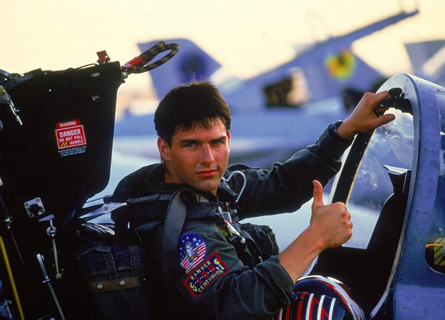 pilot in cockpit in TOP GUN