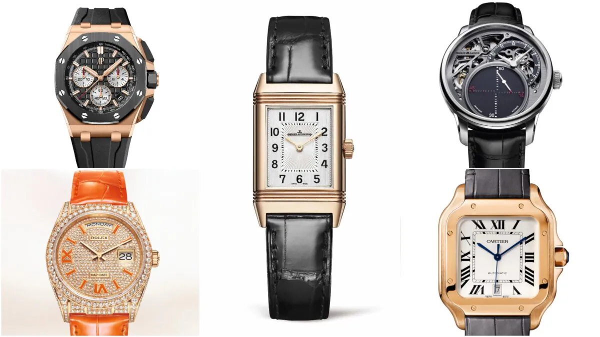 (Courtesy of Maurice Lacroix, Audemars Piguet, Rolex, Cartier, Jaeger-LeCoultre)