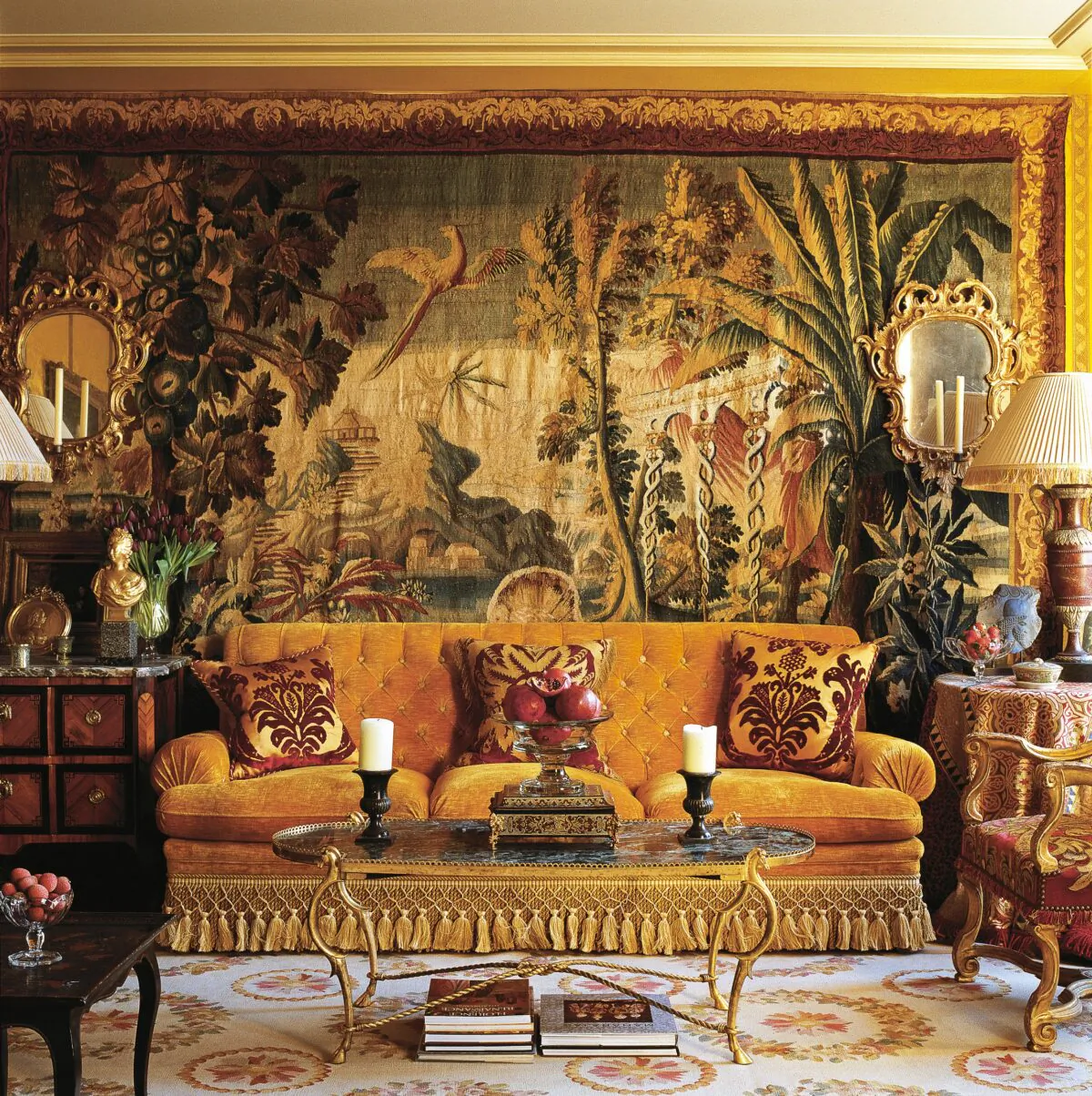 Alidad brings a knowledge and love of history to his work, to build layered interiors that look and feel as if they’ve been lived in for centuries—and yet retain modern comforts and functionality. This sitting room in Paris demonstrates his siganture style, combining beauty, warmth, character, and comfort. (Courtesy of Alidad)