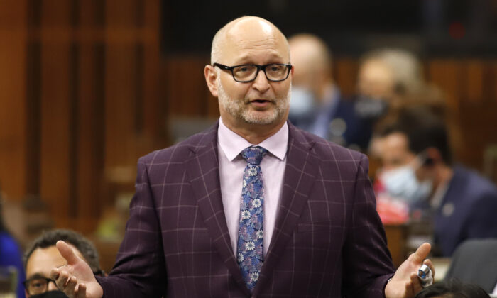 Minister of Justice and Attorney General of Canada David Lametti rises during Question Period in the House of Commons on Parliament Hill in Ottawa on May 16, 2022. (Patrick Doyle/The Canadian Press)
