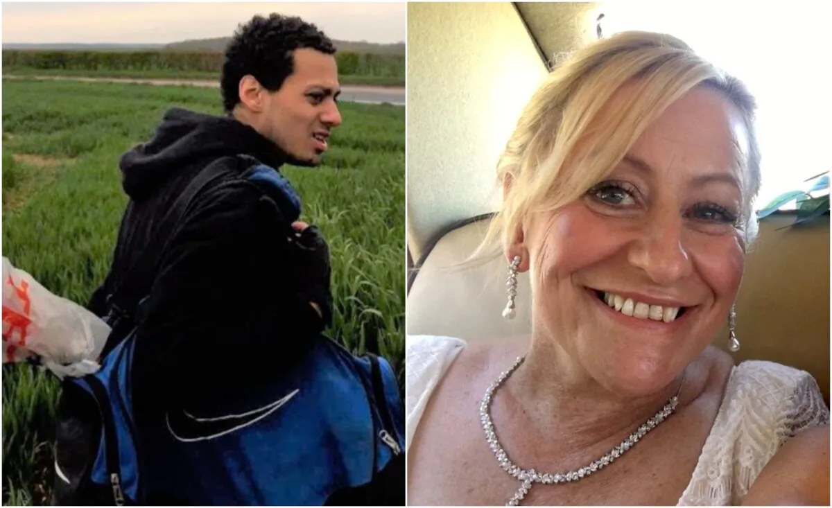 Callum Wheeler (L) carrying the railway jack that he used to kill Julia James (R) on April 28, the day after her murder. (Gavin Tucker/Kent Police/PA)