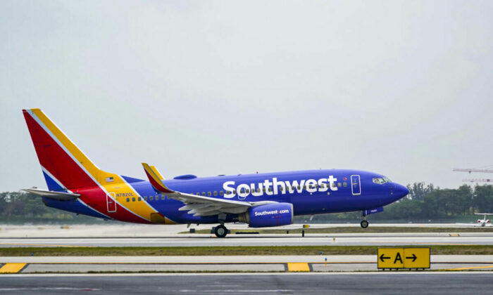 A Southwest Airlines Boeing 737 passenger plane takes off from Fort Lauderdale-Hollywood International Airport in Florida, on April 20, 2021. (Wilfredo Lee/AP Photo)