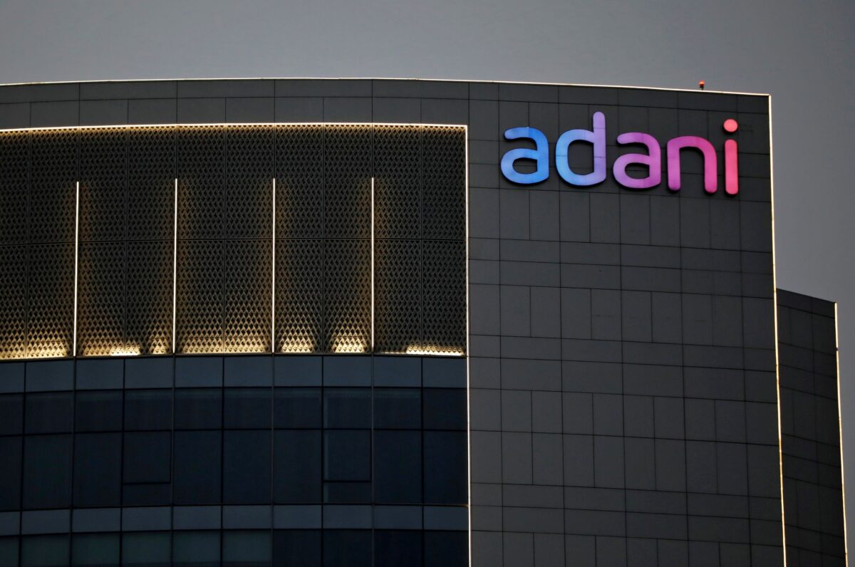 The logo of the Adani Group
