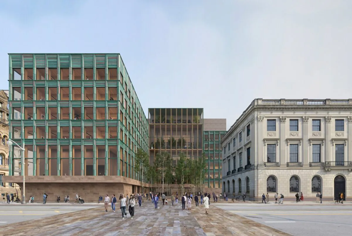Filomena Tassi, minister of Public Services and Procurement, announced that Zeidler Architecture Inc. (Toronto, Canada), in association with David Chipperfield Architects (London, United Kingdom), was selected as the winning team in the Architectural Design Competition for the redevelopment of Block 2, as seen in this artist rendering handout image received May 16, 2022. (The Canadian Press/HO-Government of Canada)