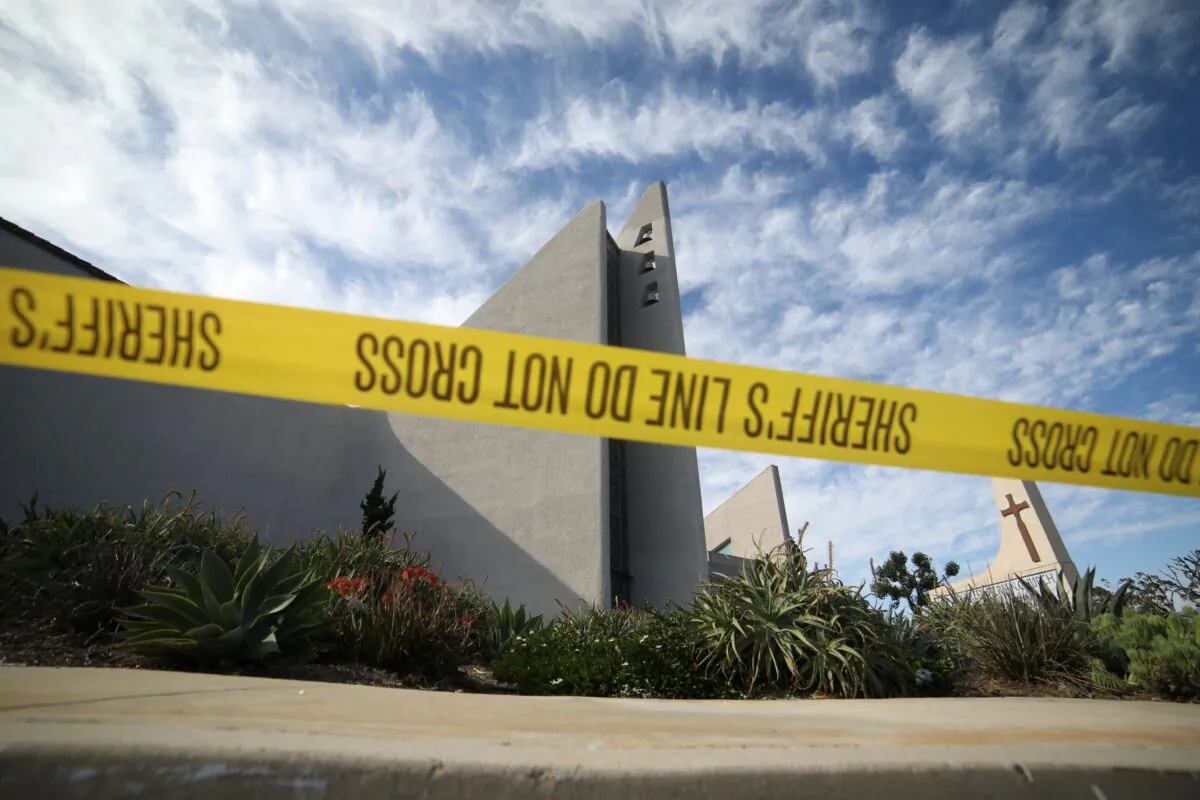 The Geneva Presbyterian Church after a deadly shooting, in Laguna Woods, Calif., on May 15, 2022. (David Swanson/Reuters)