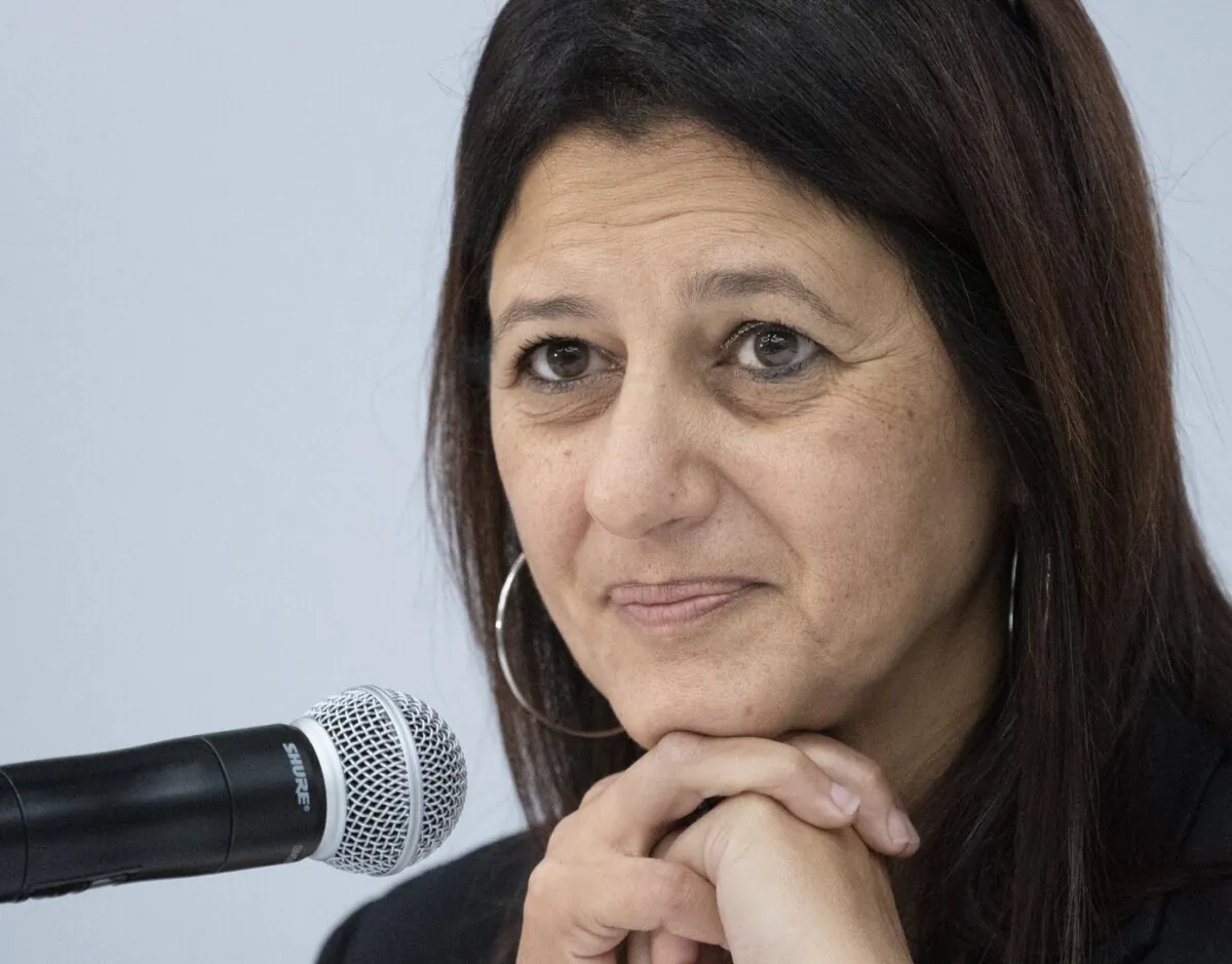 Coroner Géhane Kamel comments during a news conference in Trois-Rivières, Que., Oct. 5, 2021. (The Canadian Press/Ryan Remiorz)