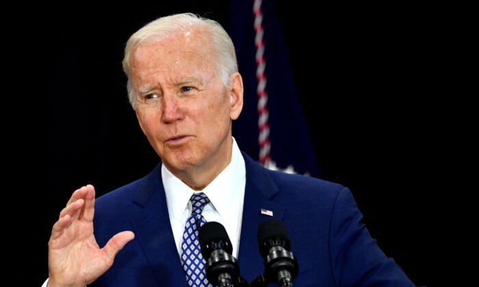 President Joe Biden delivers remarks in Buffalo, N.Y., on May 17, 2022. (Nicholas Kamm/AFP via Getty Images)
