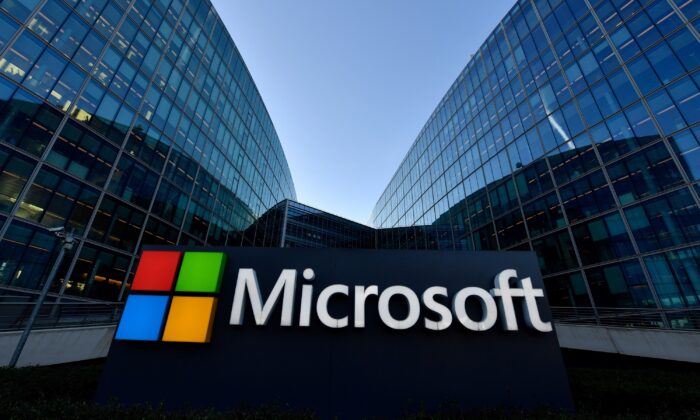 The French headquarters of American multinational technology company Microsoft in Issy-Les-Moulineaux, Paris, on March 6, 2018. (Gerard Julien/AFP via Getty Images)