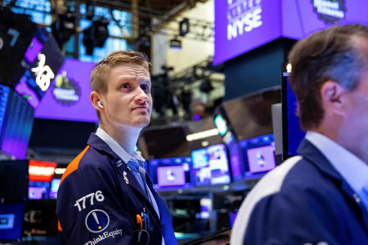 Trader Colby Nelson works on the floor in the New York Stock Exchange on May 17, 2022. (Courtney Crow/New York Stock Exchange via AP)