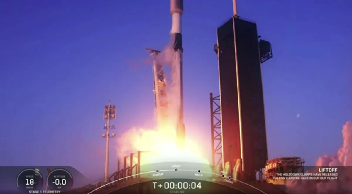 Countdown and launch of Falcon 9 into orbit at Cape Canaveral in Fla., on May 18, 2022. (SpaceX via AP/Screenshot via The Epoch Times)