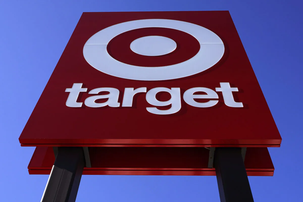 The bullseye logo on a sign outside the Target store in Quincy, Mass., on Feb. 28, 2022. (Charles Krupa/AP Photo)