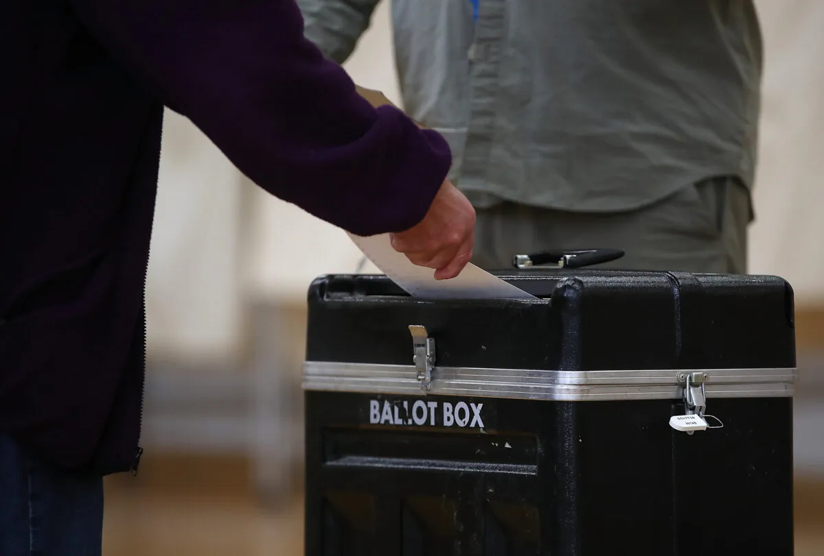 A voter casts a ballot in Missoula, Mont., in a file image. (Justin Sullivan/Getty Images)