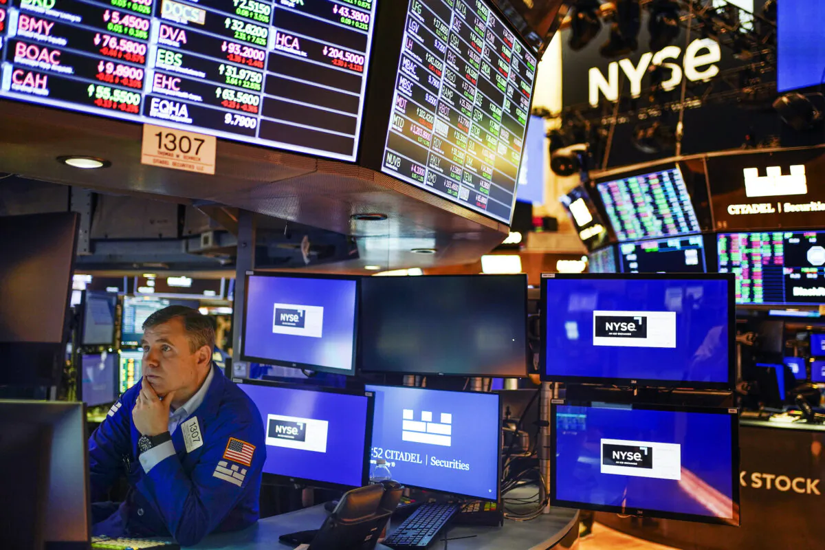 A trader works on the floor at the New York Stock Exchange on May 19, 2022. (Seth Wenig/AP Photo)