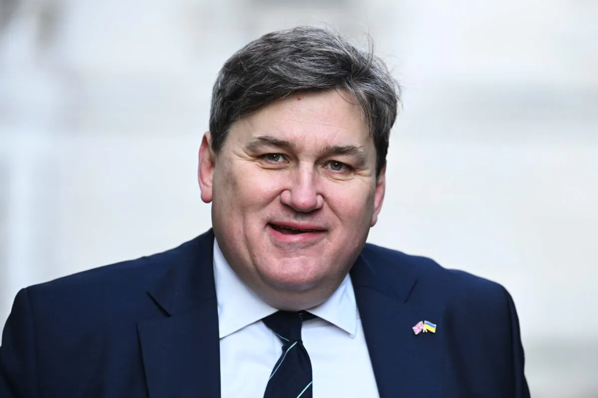 Kit Malthouse, Britain’s minister of state for crime and policing, arrives to attend the government weekly cabinet meeting at Downing Street in London, on March 8, 2022. (Leon Neal/Getty Images)