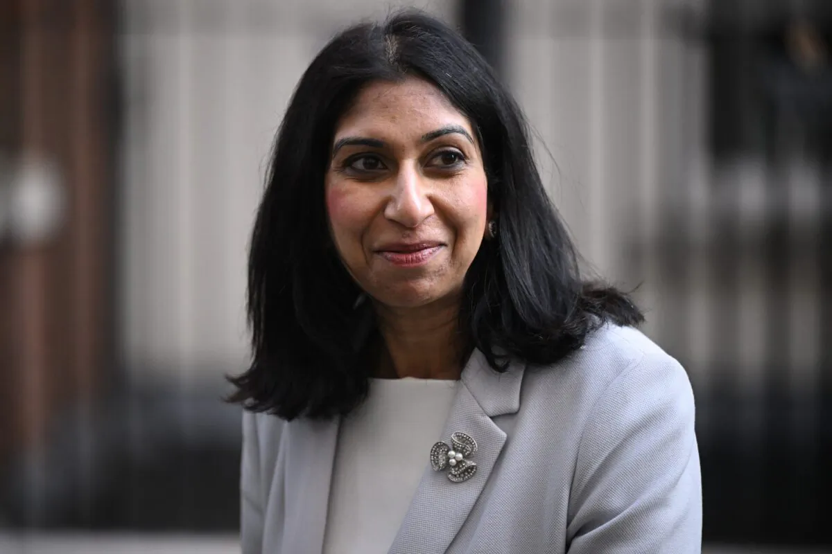 UK Attorney General Suella Braverman leaves 10 Downing Street following a cabinet meeting, in London, on March 15, 2022. (Leon Neal/Getty Images)