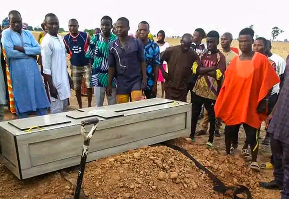 A solemn ceremony for Deborah Emmanuel near the family home in northeast Niger state on May 14, 2022. (Courtesy of Emmanuel Family)