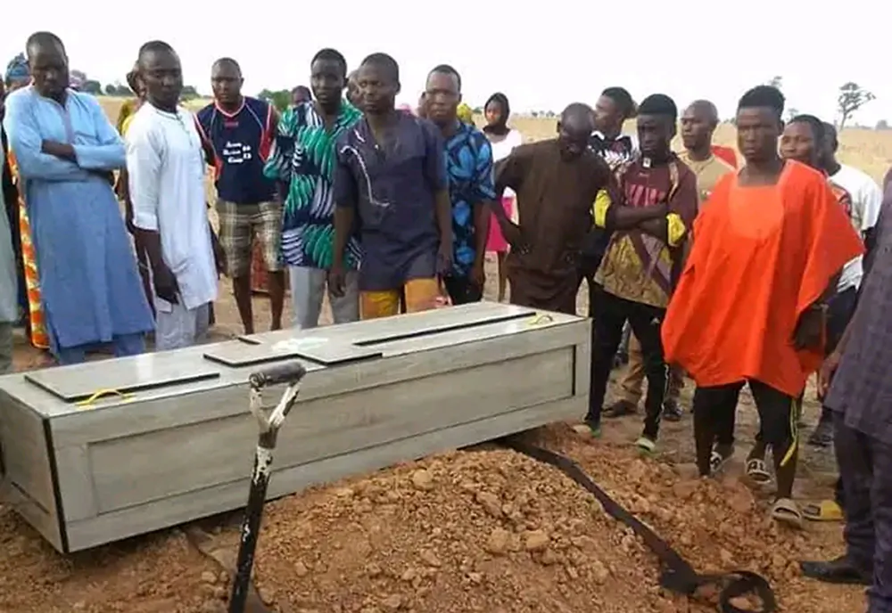 A solemn ceremony for blasphemy lynching victim Deborah Emmanuel near her family home in northeast Niger state on May 14, 2022. (Courtesy of the Emmanuel family)