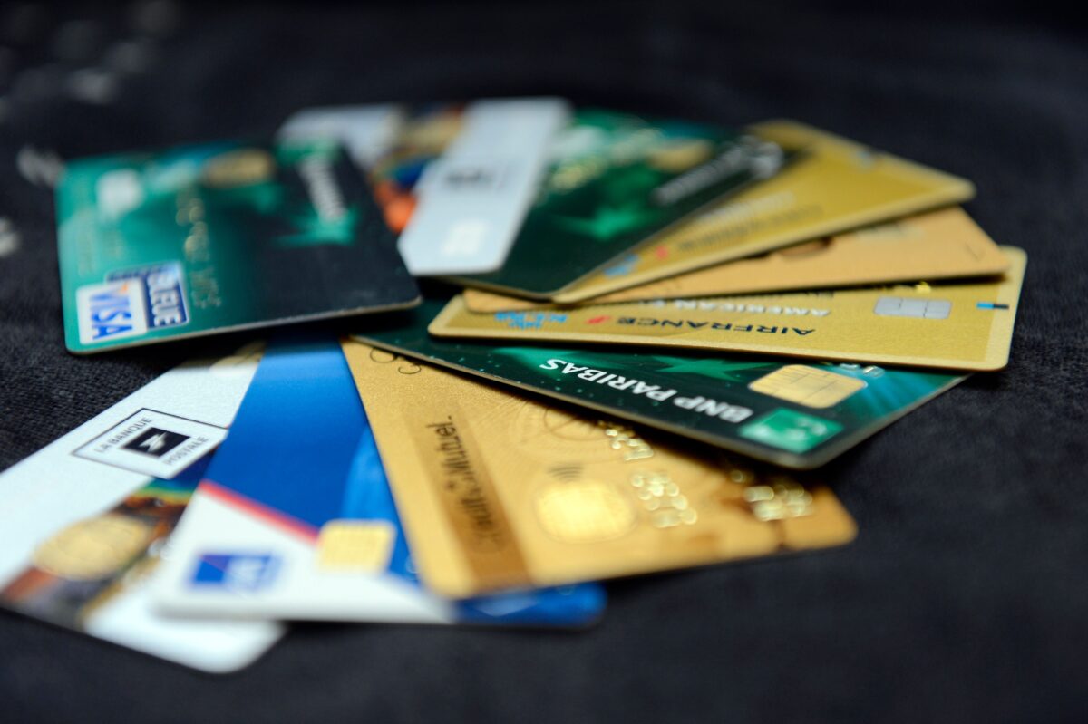 A photo taken in Marseille, France shows credit cards on Feb. 5, 2013. (ANNE-CHRISTINE POUJOULAT/AFP via Getty Images)