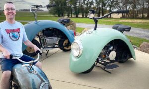 Inventor Builds ‘Volkswagen Beetle’ Minibikes From Old Fenders — And the Ridable Results Are Cute as a Bug